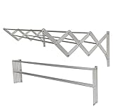 Tendedero de Pared Extensible de Aluminio para Exterior y Interior, Compacto y práctico (6,0 Metros / 100cm)