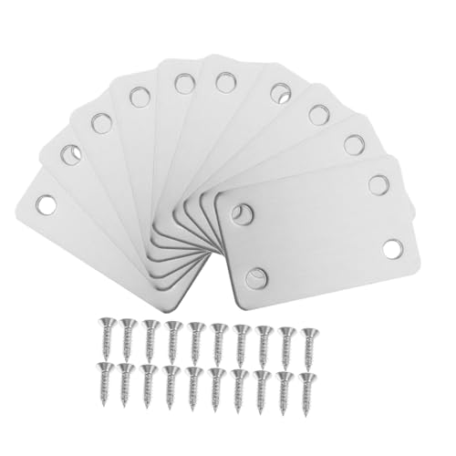 NUOLUX 10個 鉄製フラット修補プレート ネジ付き 家具補強 固定具 連結具 家具用 耐久性アイアンコーナーブラケット キャビネット棚修理用