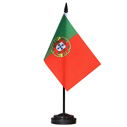 Conjunto de Bandeiras de Mesa Deluxe ANLEY Portugal - Bandeira de Mesa em Miniatura Portuguesa de 6
