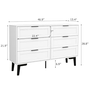 TaoHFE 6 Drawer Dresser for Bedroom Modern White Chest of Drawers for Nursery Wood Dresser for Kids Horizontal Dressers & Chests of Drawers for Bedroom Living Room (White/ 6 Drawer) TaoHFE 6 Drawer Dresser for Bedroom Modern White Chest of Drawers for Nursery Wood Dresser for Kids Horizontal Dressers Chests of Drawers for Bedroom Living Room White 6 Drawer