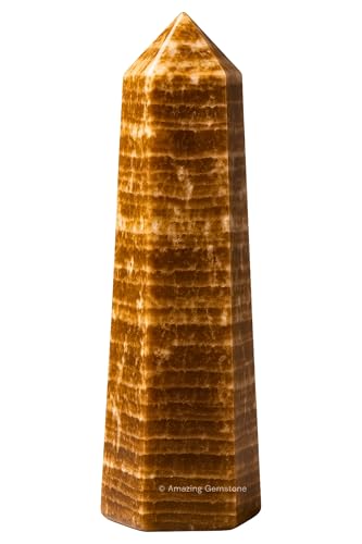 Image of Amazing Gemstone Aragonite Crystal Towers ~ Natural Healing Crystal Point Obelisk for Reiki Healing and Crystal Grid (3 inch to 4 inch INCH)