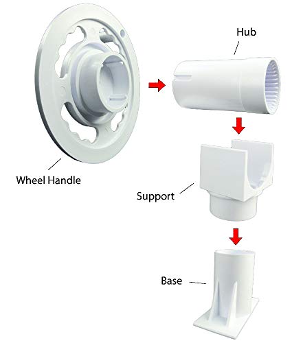 Sun2Solar Replacement Rotating Shaft/Hub for Plastic Solar Reel | White