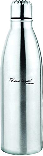 Image of Stainless Steel Water Bottle, 1000 ml, Set of 2, Silver
