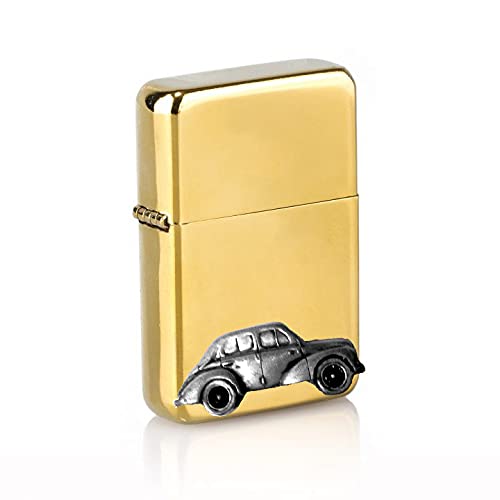 Briquet à essence 4 CV avec couvercle effet étain, cadeau homme idéal