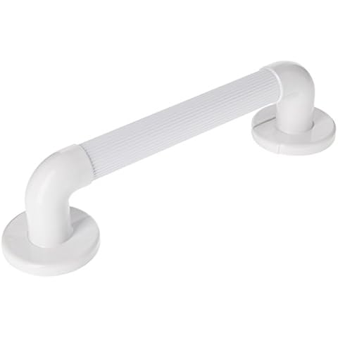 Homecraft Moulded Fluted Grab Rail, Durable PVC Safety Rail and Mobility Aid for Bathroom for Elderly, Disabled and Handicapped Users, Indoor and Outdoor Attachment, 30.5cm Cover