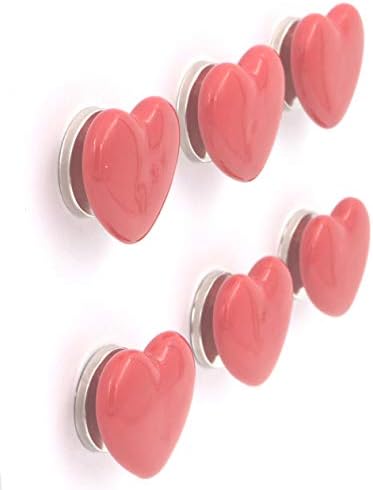 THDC Heart Shape Ceramic Knob, Cabinet Knob, Drawer Knob, Dresser Knob, Handmade, Baby Kid's, Boy, Girls (Set Of 6) (White)