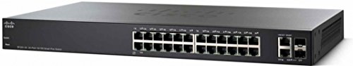 Cisco SF220-24 Smart Switch with 24 Fast Ethernet Ports plus 2 Gigabit Ethernet (GbE) Ports, Limited Lifetime Protection