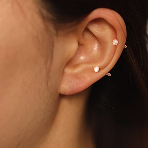 COCHARM 2pcs 16g Pyrex Glass Cartilage Piercing Retainer 3/8" Helix Curved Retainer 16 Gauge Conch Retainer Tragus Piercing Retainer2