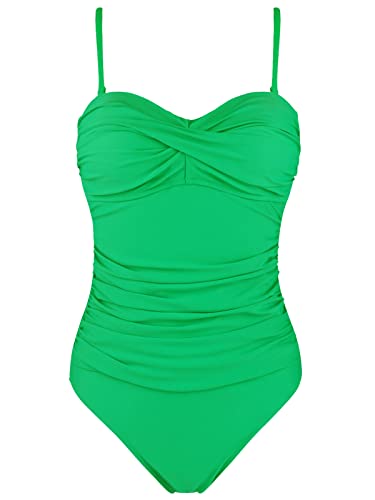 Image of RELLECIGA Women's Twist Front Shirred One Piece Swimsuit