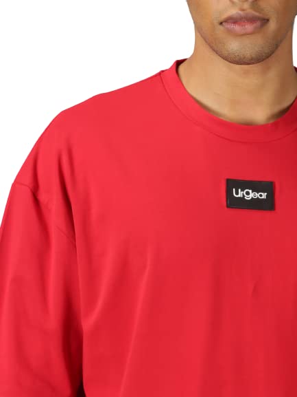 Image of URGEAR Men's Cotton Printed Drop Shoulder - Hip Hop - Down Shoulder- Baggy Loose fit- Stylish Oversized t Shirts for Men