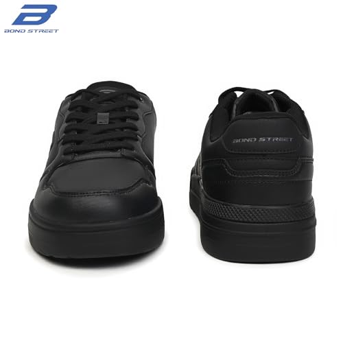 Image of Bond Street Men's White & Green Casual Sneakers | PU Upper Lace-Up Shoes for Men | Lightweight Footwear with Durable PVC Sole | Stylish & Comfortable Men's Fashion Sneakers