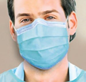 SPS Medical Supply Procedure Mask Pleated Earloops One Size Fits Most Blue, GCPBLSF, 50 Count