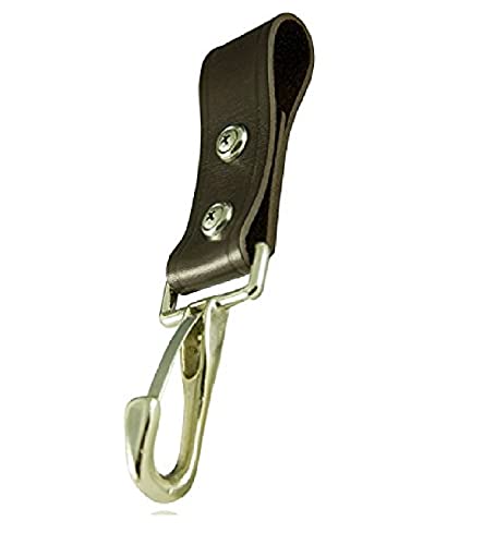 Boston Leather 6548-BLK-1 Men's Black Leather Strap Hook For Truckman's Belt