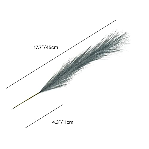 Mandy's 20Pcs Grey Silk Pampas Grass Artificial Flowers 18" For Home Kitchen Wedding Decorations Wedding Floral Arrangement （Vase Not Include） #TOP1