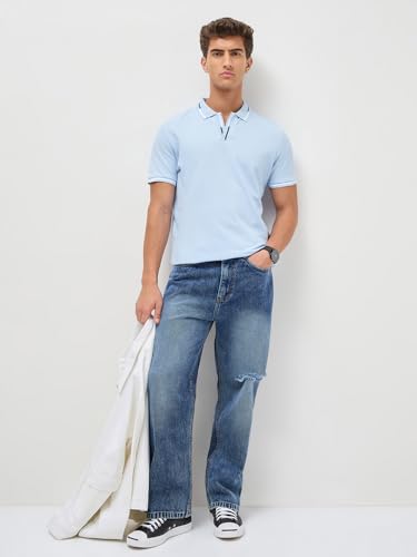 Image of Urbano Fashion Men's Solid Regular Fit Half Sleeve Cotton Polo T-Shirt