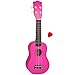 alles-meine.de GmbH Kinder - Gitarre / Ukulele - aus Holz - Motiv & Farbwahl - pink rosa - hochwertige Konzertgitarre - 55 cm - Klassik - akustische - Kindergitarre - mit Plektru..