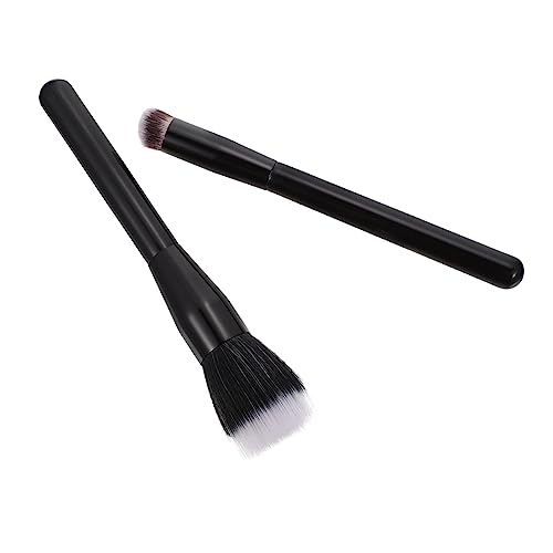 HONMEET 2pièces Pinceau à Maquillage Plat Brosse à Fard à Joues Et Haute Brillance Brosse De Maquillage Polyvalente Pour Voyage Et Usage