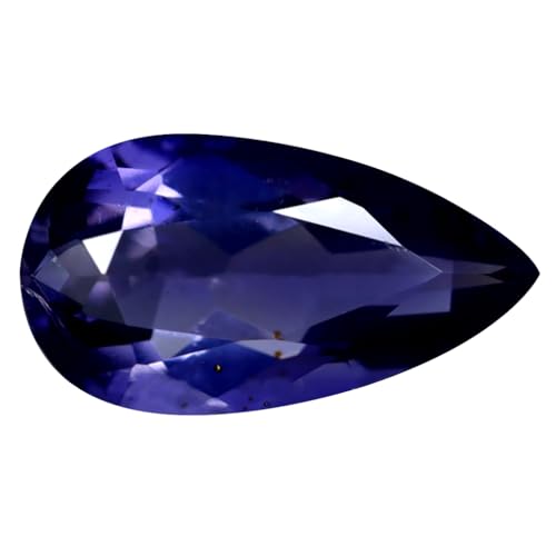 Iolite bleu vif naturelle de Ceylan non chauffée 1.76 ct taille poire d'exception
