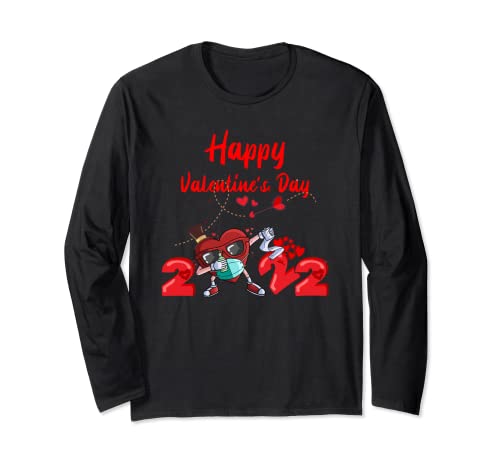 Dabbing Cuore In Una Maschera Buon San Valentino 2022 Maglia a Manica