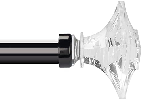 Deco Window Silver Double Curtain Pole for Windows and Door Curtains Extendable 91 cm to 168 cm, Satin Silver Metal Drapery Rod / Rail with Acrylic Ball Finials & Brackets Set (25/22 MM)