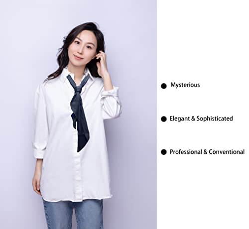 COTIM COYIN Women Plain Skinny Scarf, Solid Color Long Neckerchief Hair Band Choker for Women Purse Handbag3