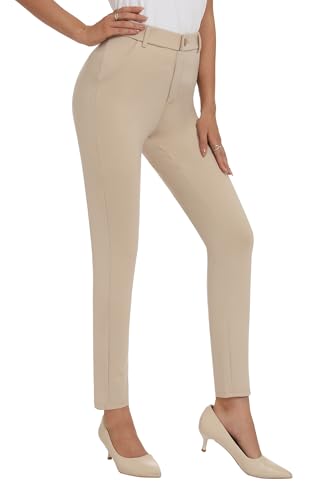 Women's High Waist Skinny Comfy Stretchy Work Pants with Pockets