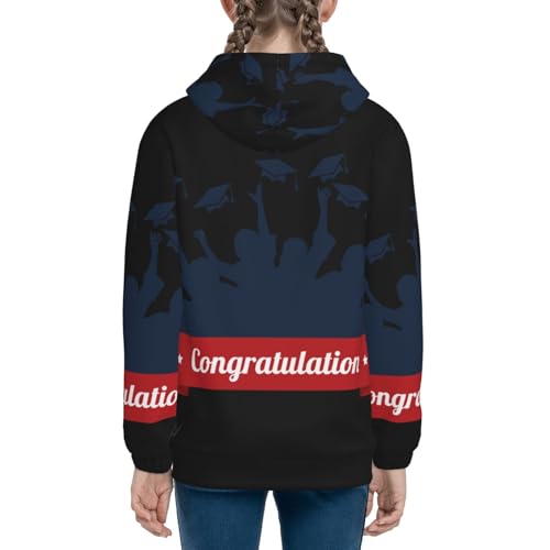 Congratulation Graduate Kids Pullover Hoodies Boys Zip Up Sweatshirts Girls Athletic Clothes with Pocket 5