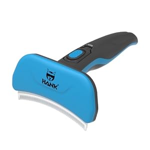 HANK Deshedding Brush for Dogs – Pet Grooming Tool – Zig Zag 6mm Large Blade – Reduce Dog Hair Shedding – Suitable for Short Medium Long Hair & All Breeds (Curved Shape)