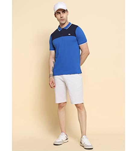 Image of Dennis Lingo Men's Poly Cotton Regular Fit Color Blocked Half Sleeve Polo T-Shirt
