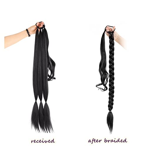 32 inch DIY Braided Ponytail Extension with Hair Tie - Image 2