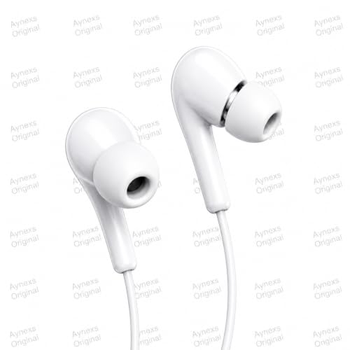 Image of Original Wired Earphone Compatible with XIAOMI Type-C in-Ear Earphones with 12.4mm Drivers, HD Microphone, and IP54 Dust & Water Resistance (White)