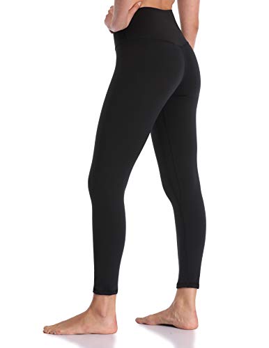 Yunoga Women's Soft High Waisted Yoga Pants Tummy Control Ankle Length Leggings (M, Black) #TOP1