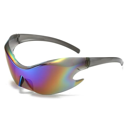 Lunettes de soleil de sport pour femmes et hommes nuances de luxe monobloc sans monture vert C2
