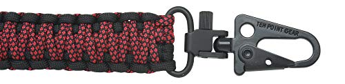 Ten Point Gear Gun Sling Paracord 550 Adjustable w/Swivels (Multiple Color Options) (Black & Red Diamonds)