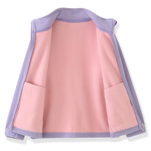 ACESTAR Girls Boys and Toddlers Polar Fleece Full-Zip Mock Jacket With Pockets for Children 4-14 Years2