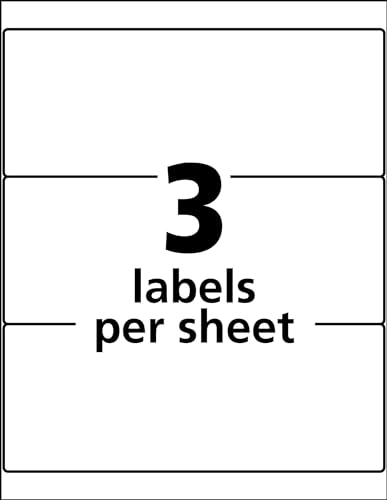 Image of Avery Durable White Cover Up ID Labels for Laser Printers, 3.25 x 8.375, Pack of 150 (61531)