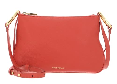 Bolso mini Coccinelle Magie en piel de grano rojo granadina elegante