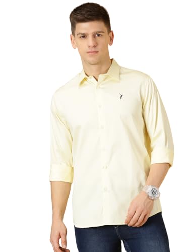 Image of Thomas Scott Men's | Solid | Full Sleeve | Slim Fit | Cotton Blend | Spread Collar | Casual Shirt