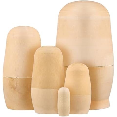 Tomaibaby Unpainted Russian Nesting Dolls Set Cover
