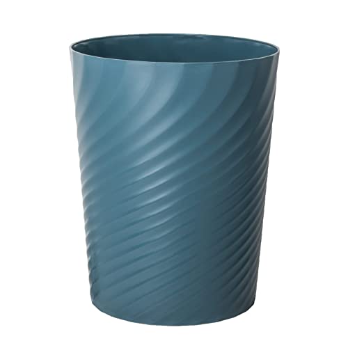 Image of Plastic Small Bathroom Trash Can Wastebasket Garbage Can, Bluish Green