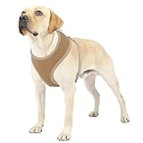 MoNiBloom Dog Harness for Large Sized Dog, Soft Puppy Padded Vest for Walking, Running, Training - Light Brown, XL