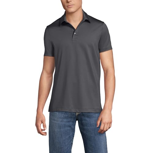 Lands' End School Uniform Men's Rapid Dry Short Sleeve Modern Fit Polo X-Large Soapstone