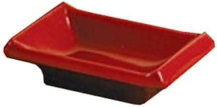 3.75 x 2.5 in. Two-Tone Rectangular Sauce Dish Black & Red - Pack of 72