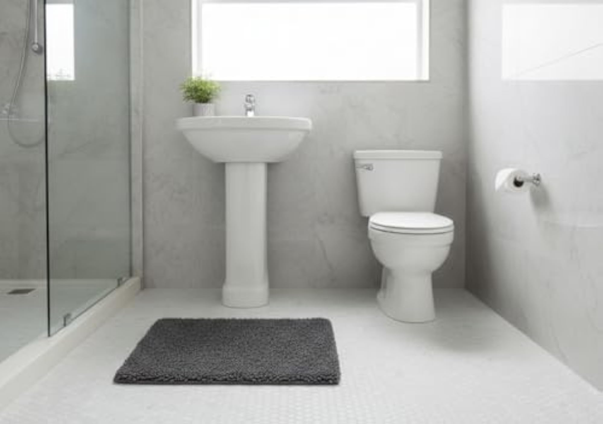 Soft Microfiber Rectangular Bath Mat, Quick Dry, Anti-Skid