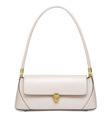Women Shoulder Bags Vintage Handbag Retro Classic Small Purse 90s Buckle Closure (White)
