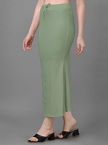 Image of Women's Saree Shapewear Petticoat, Cotton Blend Stretchable Mermaid Skirt, High Waist Tummy Control, Smooth Curve Fit with Adjustable Drawstring