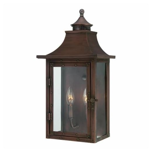 Acclaim 8312CP St. Charles Collection 2-Light Wall Mount Outdoor Light Fixture, Copper Patina