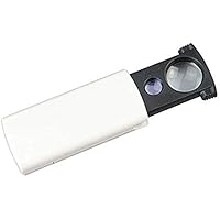 EUROXANTY- Lupa de Bolsillo con luz LED y UV con Lente 21mm 9 mm Aumento 20X 45X Joyería