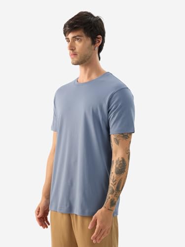 Image of The Souled Store Supima: Men and Boys Short Sleeves Round Neck Solid Premium Basic Casual Lightweight Easy to Style Everyday Streetwear Trendy Supima T-Shirt