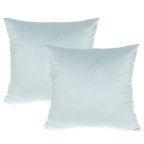 VAKADO Light Blue Decorative Velvet Throw Pillow Covers Square Cozy Soft Solid Color Cushion Cases Home Decor for Couch Sofa Bedroom Car 18x18 Inch Set of 2